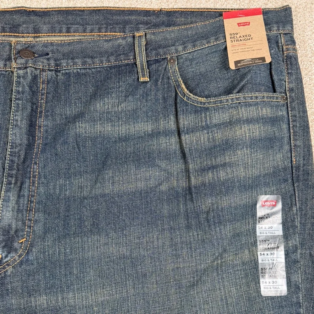 NEW Levi's 559 Mens 54x30 Relaxed Straight Leg Denim Blue Jeans